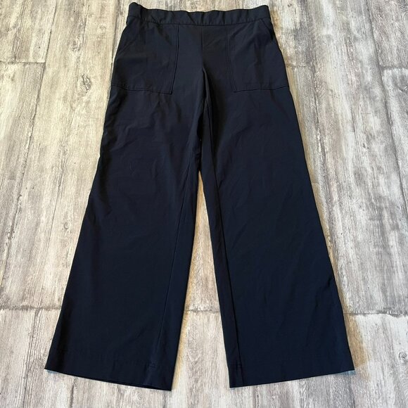 Athleta Chelsea Wide Leg Black Pants, Size 12, Featherweight Stretch - Picture 3 of 12